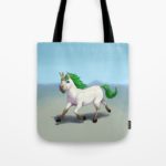 Green Maned Unicorn Tote Bag