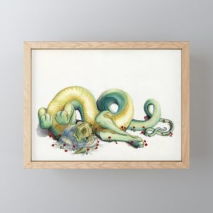 Golden Belly Dragon Framed Art Print